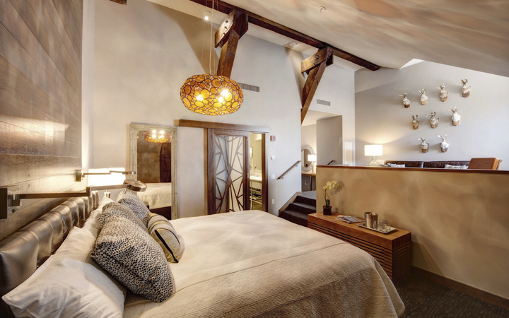 Guest room suite at the Crawford Hotel at Union Station in Denver, Colorado